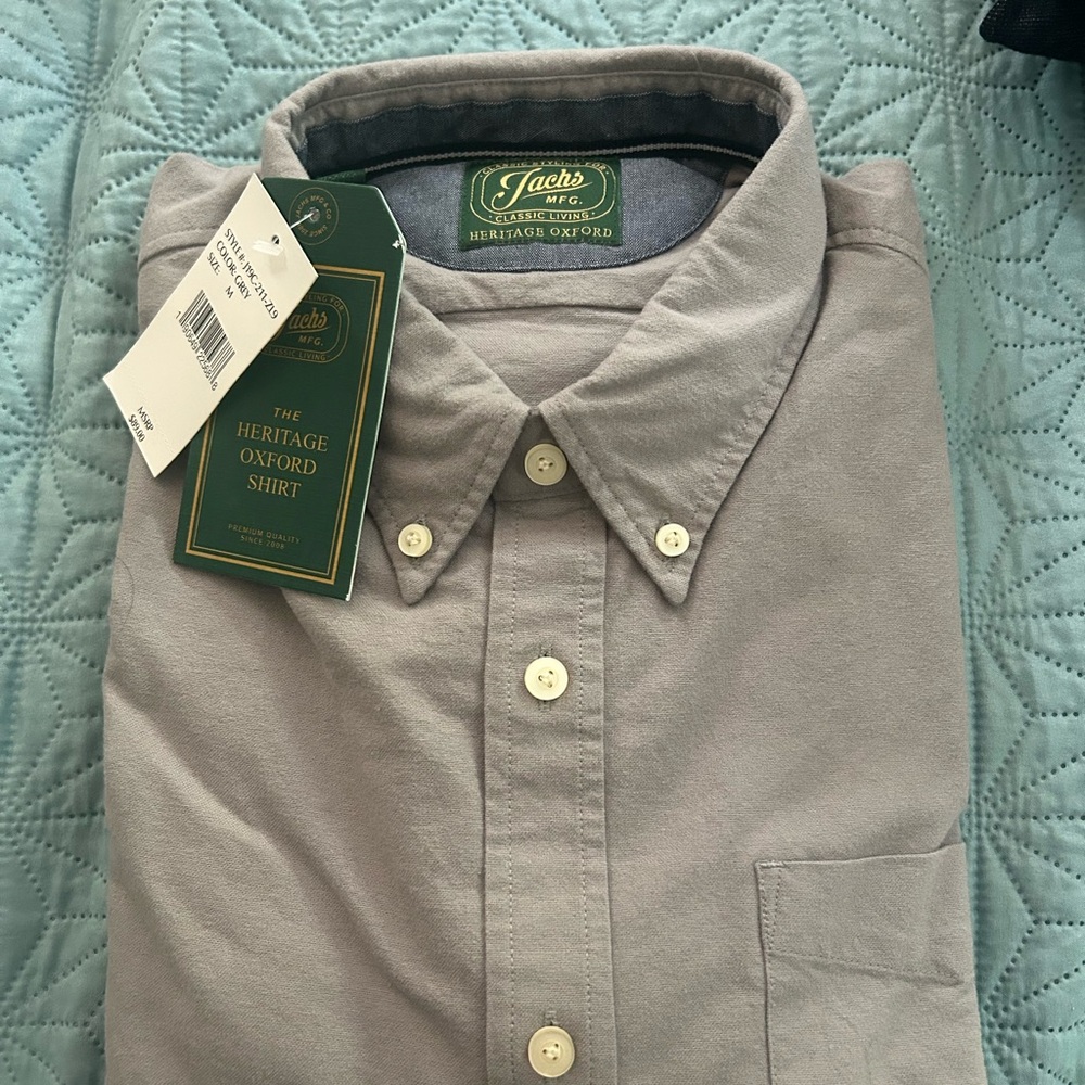 Jachs Gray Casual Button Down Shirt